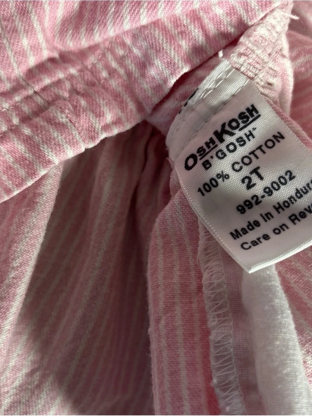 OshKosh B'gosh Pink and White Striped Overalls